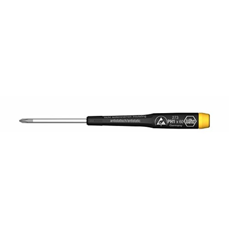 Wiha Tools 27320 Phillips Screwdriver with Precision ESD Safe Dissipative Handle, 1 x 60mm