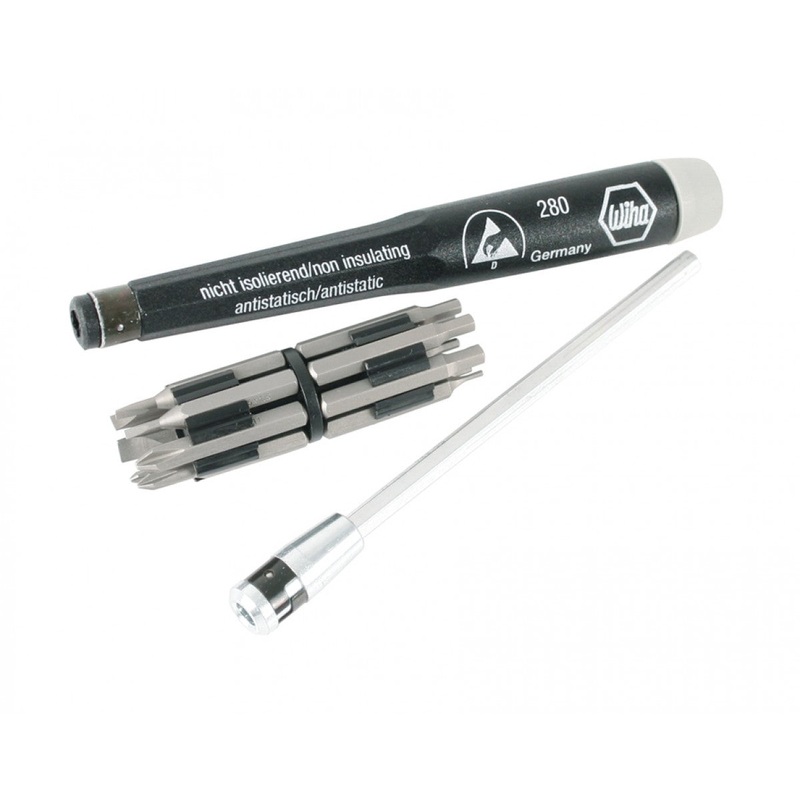 Wiha Tools 75095 System 4 ESD Safe Slotted/Phillips/Hex Metric Micro Bit Set