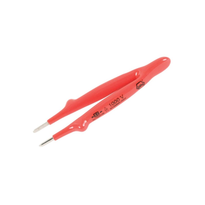 Wiha Tools 75210 Insulated Straight Blunt Tip Tweezers, 5"