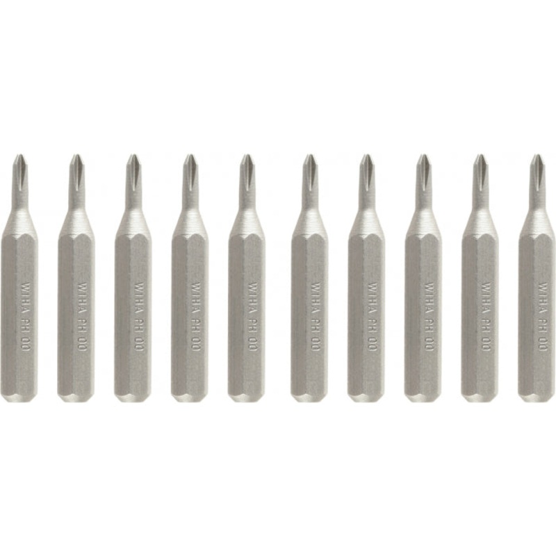 Wiha Tools 75615 System 4 Phillips Micro Bits, #2 x 28 mm, 10 Pk.