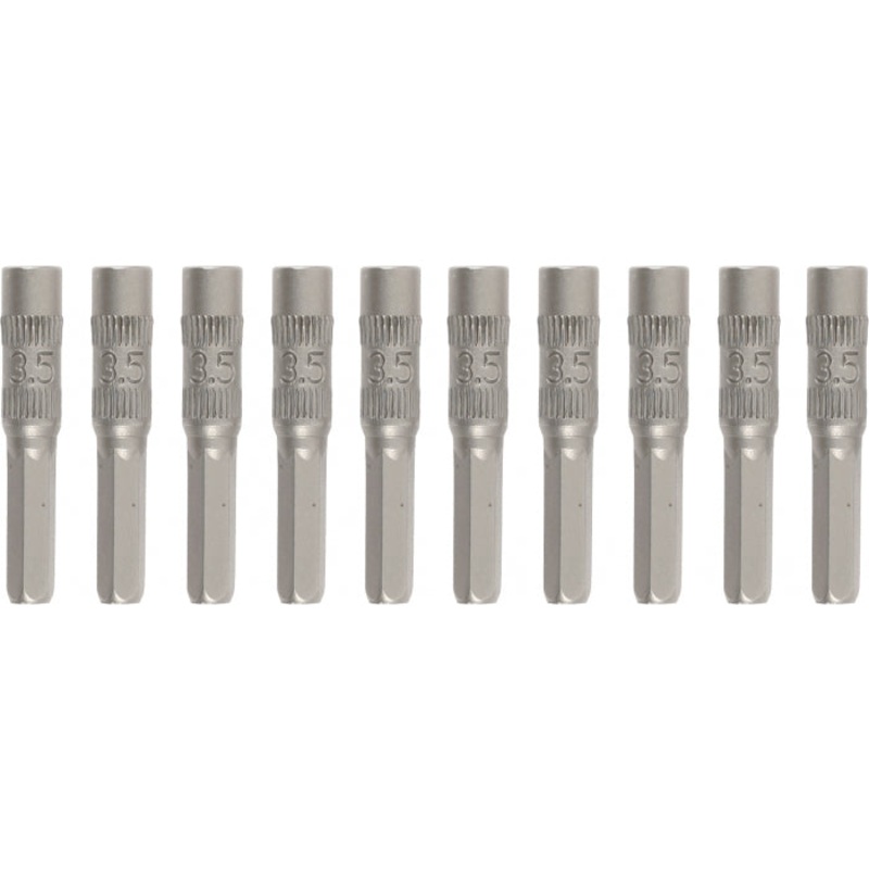 Wiha Tools 75653 System 4 Metric Nut Setters Micro Bits, 4 mm Drive, 2.5 mm x 30 mm, 10 Pk.