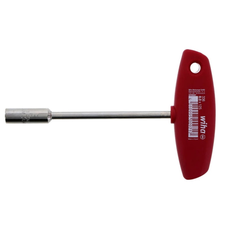 Wiha Tools 33606 Classic Grip T-Handle Nut Driver 8.0mm
