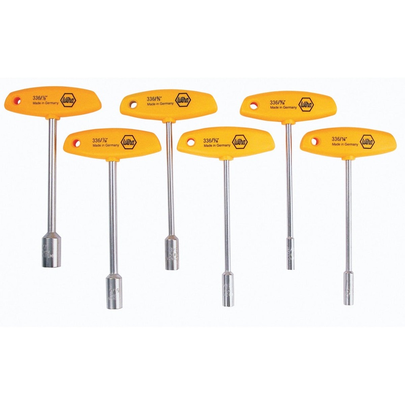 Wiha Tools 33690 T-Handle Nut Driver Inch 6 Piece Set