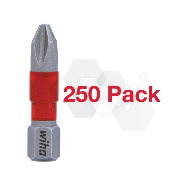 Wiha Tools 76582 MaxxTor Impact Bit Phillips #2 - 29mm - 250 Pack