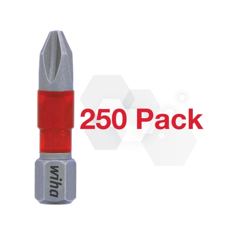 Wiha Tools 76583 Terminator Impact Insert Bit Square #1, Pack of 250 Bits