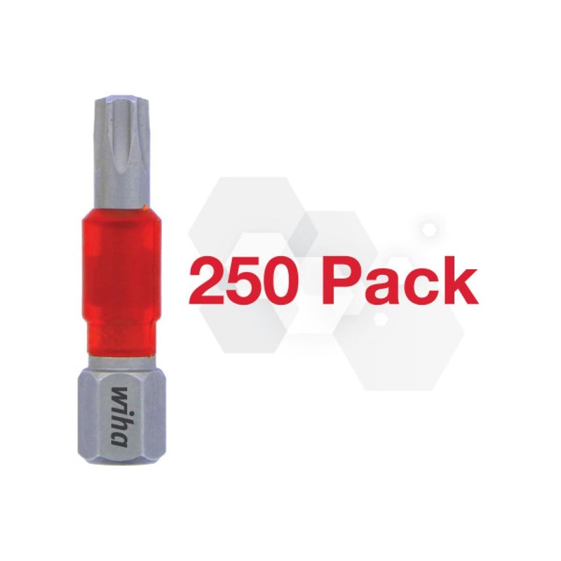 Wiha Tools 76587 Impact Insert Bit TORX T25, Pack of 250 Bits