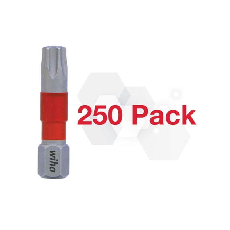 Wiha Tools 76589 Impact Insert Bit TORX T30, Pack of 250 Bits