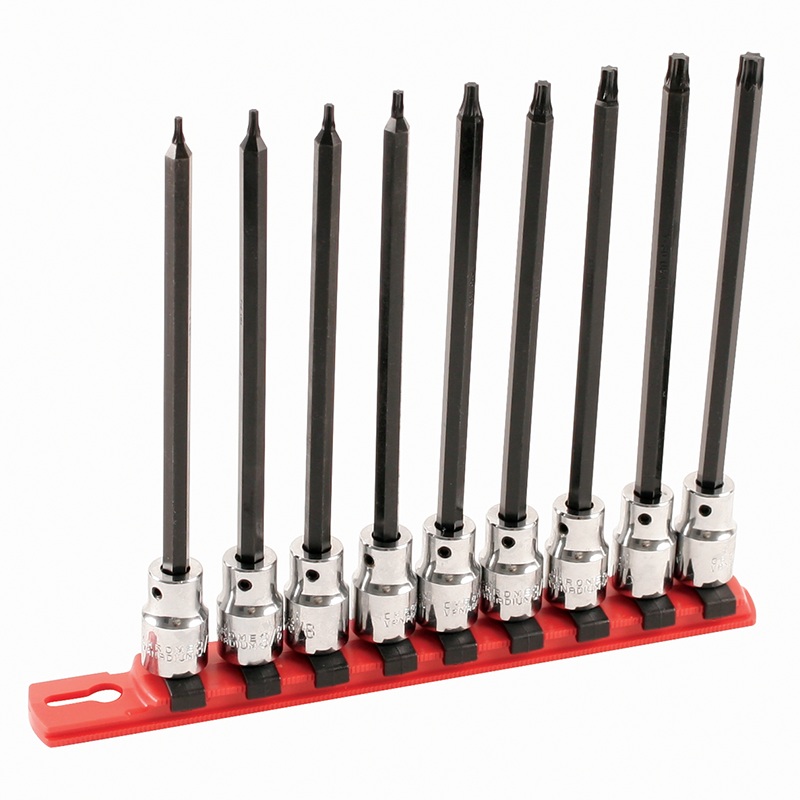 Wiha Tools 77195 9 Piece TORX 3/8" Drive Bit Socket Rail Set