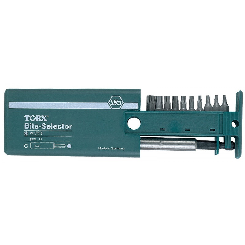 Wiha Tools 79247 11 Piece Security Torx Bit Selector and Magnetic Bit Holder Set - T7s - T40s