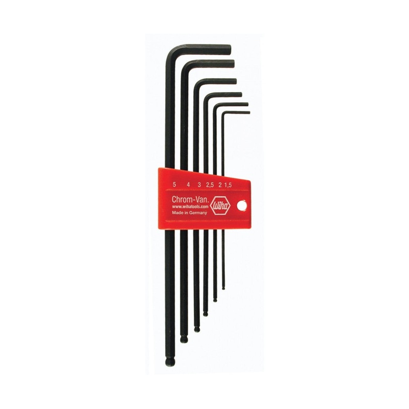 Wiha Tools 36992 Ball End Long Arm Hex Metric L - Key Set, 6 Pc.