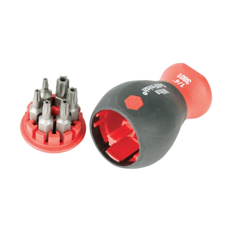 Wiha Tools 38047 6-In-1 Stubby Bit Holder Screwdriver, Security TORX