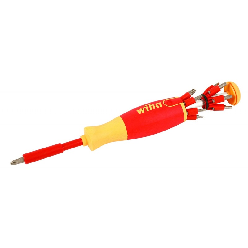 Wiha Tools 38051 Insulated Pop-Up Insert Bit Holder Screwdriver SL/PH/SQ/TX