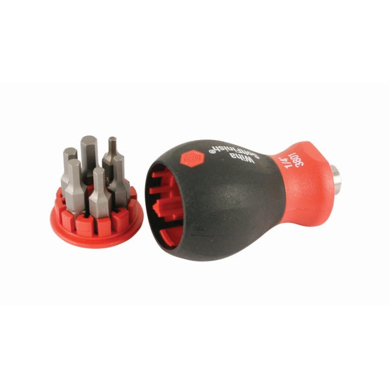 Wiha Tools 38057 6-in-1 Stubby Bit Holder Hex Metric Set