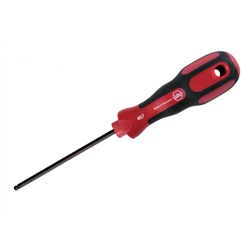 Wiha Tools 46720 3K Ergonomic Ball End Hex Screwdriver, 2.0 mm x 100 mm