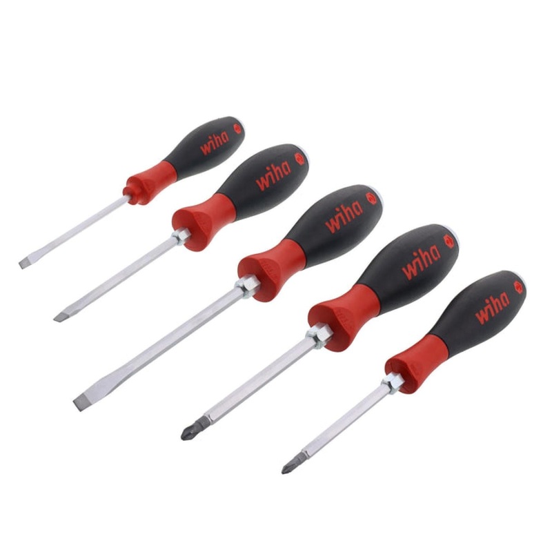 Wiha Tools 53075 5-Piece Slotted and Phillips Extra Heavy Duty Screwdrivers