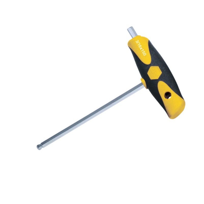Wiha Tools 54002 3/16" Soft Grip Ball End Hex SAE Dual Drive T-handle
