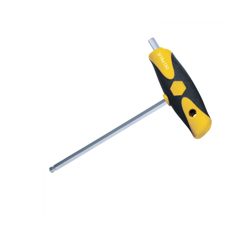 Wiha Tools 54009 1/8" Soft Grip Ball End Hex SAE Dual Drive T-Handle