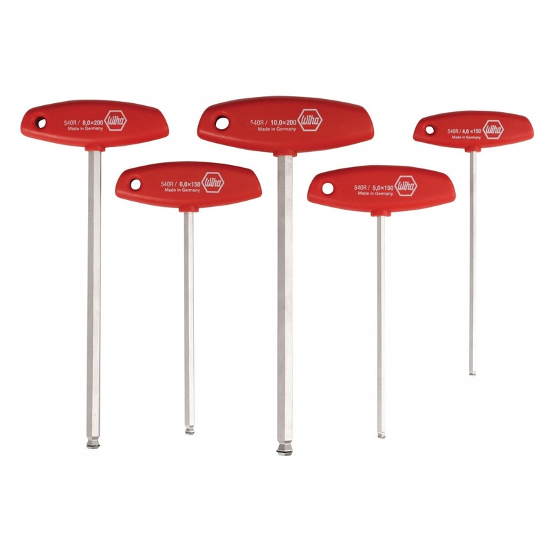Wiha Tools 54090 5 Piece MagicRing Ball End Hex Metric T-Handle Set