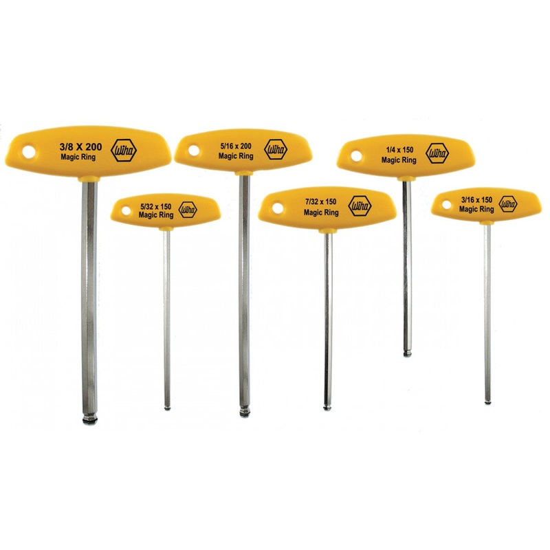 Wiha Tools 54091 MagicRing Ball End T-Handle 6 Piece Set