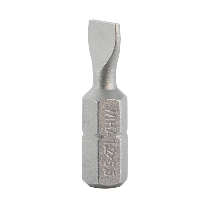 Wiha Tools 71002 6.5 x 25mm Slotted Insert Bit, 10 Pack