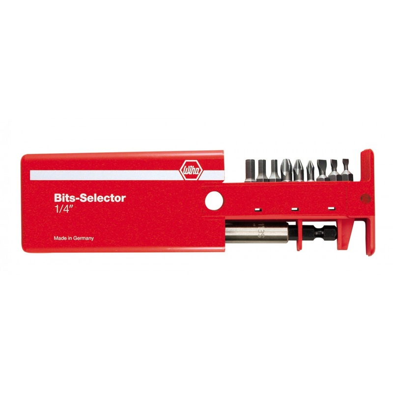 Wiha Tools 71090 Slotted/Phillips/Hex Bit Selector, 10 Piece