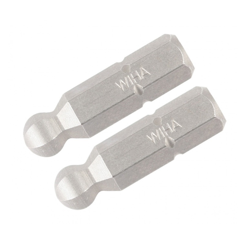Wiha Tools 71711 Ball End Hex Inch Insert Bits, 3/32" x 25 mm, 2 Pk.