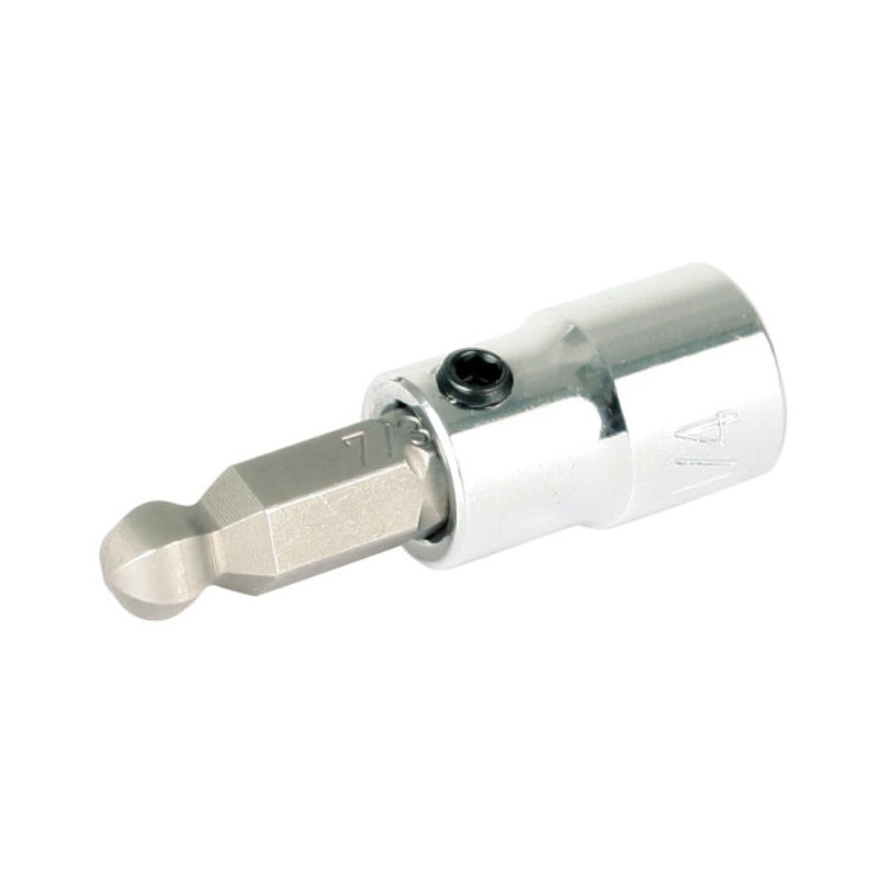 Wiha Tools 71767 Ball End Hex Inch Bit Socket, 1/4" Square Drive, 7/32"