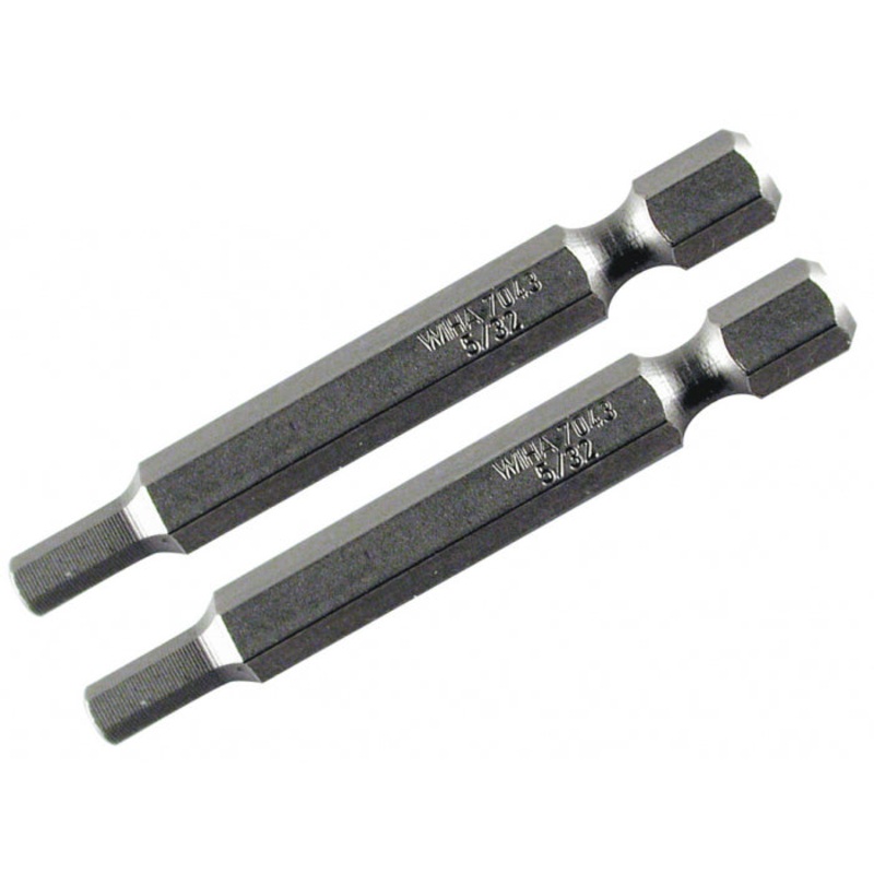 Wiha Tools 73929 Hex Metric Power Bit, 2.5 mm x 70 mm, 2 Pk.