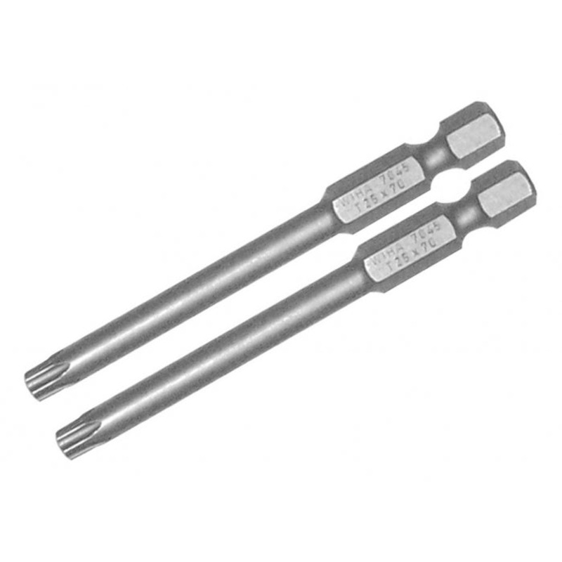 Wiha Tools 73940 TORX Power Bit, T10 x 70 mm, 2 Pk.