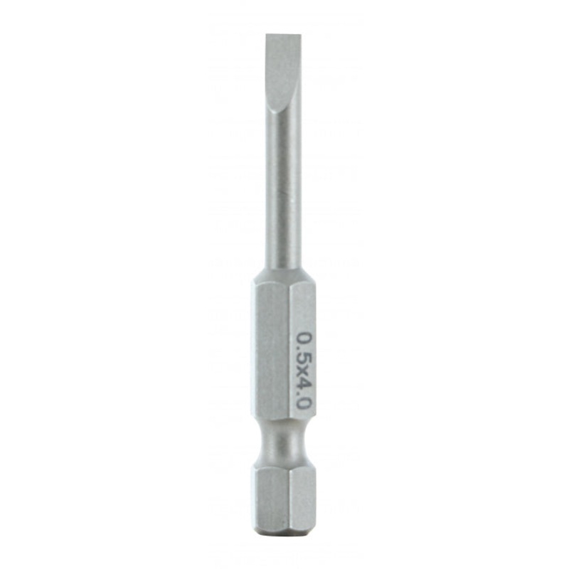 Wiha Tools 74009 Slotted Power Bit, 4.0 mm x .5 mm x 50 mm, 10 Pk.