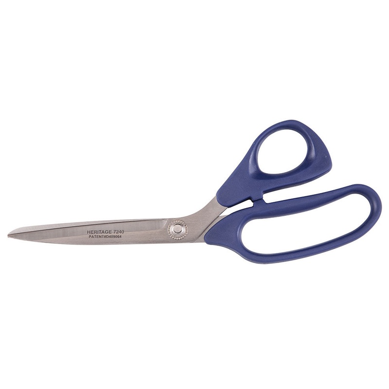 Heritage Cutlery 7240 9 1/2'' SS Bent Trimmer / Extra Large Plastic Ambidextrous Handle