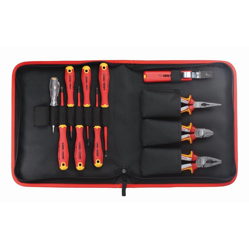 Felo 0715763857 Ergonomic E-SLIM VDE Service Kit, 11 Pc.