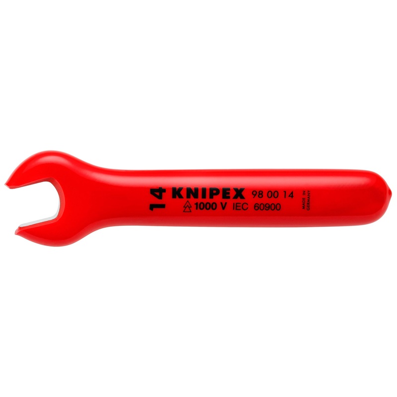 Knipex 98 00 14 5 1/4" Open End Wrench-1000V Insulated, 14 mm