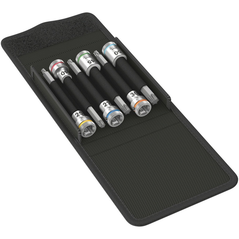 Wera 8767 B TORX HF 1 Zyklop bit socket set with holding function, 3/8" drive, 6 pieces