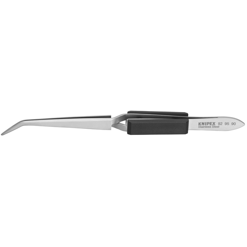 Knipex 92 95 90 6 1/4" Stainless Steel Gripping Cross-Over Tweezers-40Angled-Blunt Tips