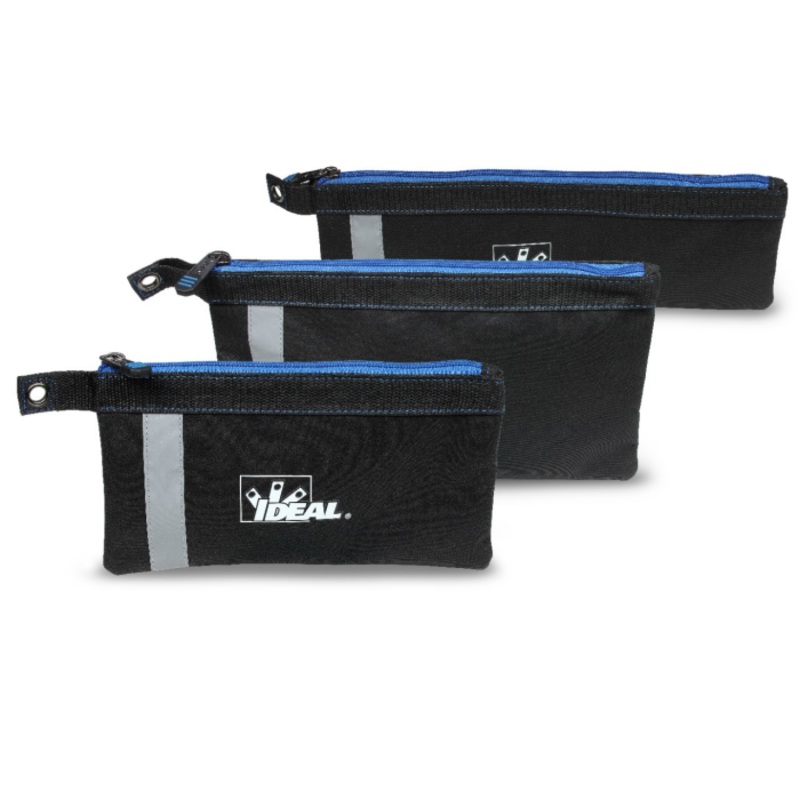 Ideal 37-053 Pro Series Flat Zipper Pouch, 3-Pack