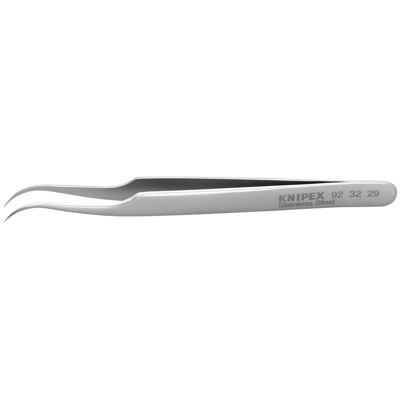 Knipex 92 32 29 4 1/2" Stainless Steel Gripping Tweezers--35 Angled-Needle Point Tips
