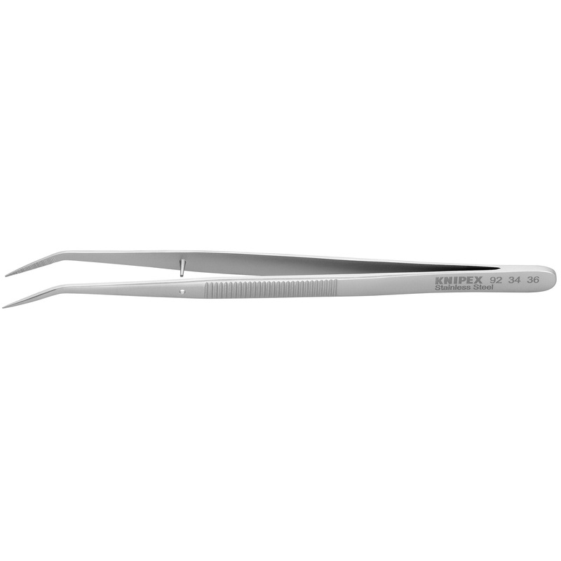 Knipex 92 34 36 6" Stainless Steel Gripping Tweezers--25 Angled-Pointed Tips