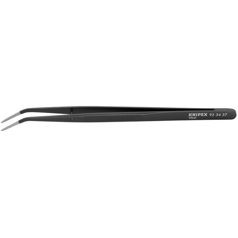 Knipex 92 34 37 6" Steel Gripping Tweezers--25 Angled-Pointed Tips