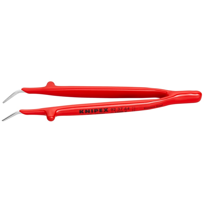 Knipex 92 37 64 6" Stainless Steel GrippingTweezers--30Angled-1000V Insulated