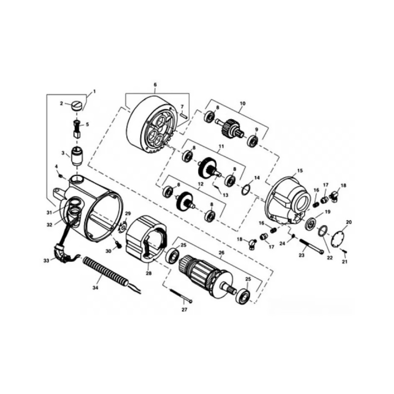 Ridgid 25353 Replacement Motor 115V, 54 RPM, 110A