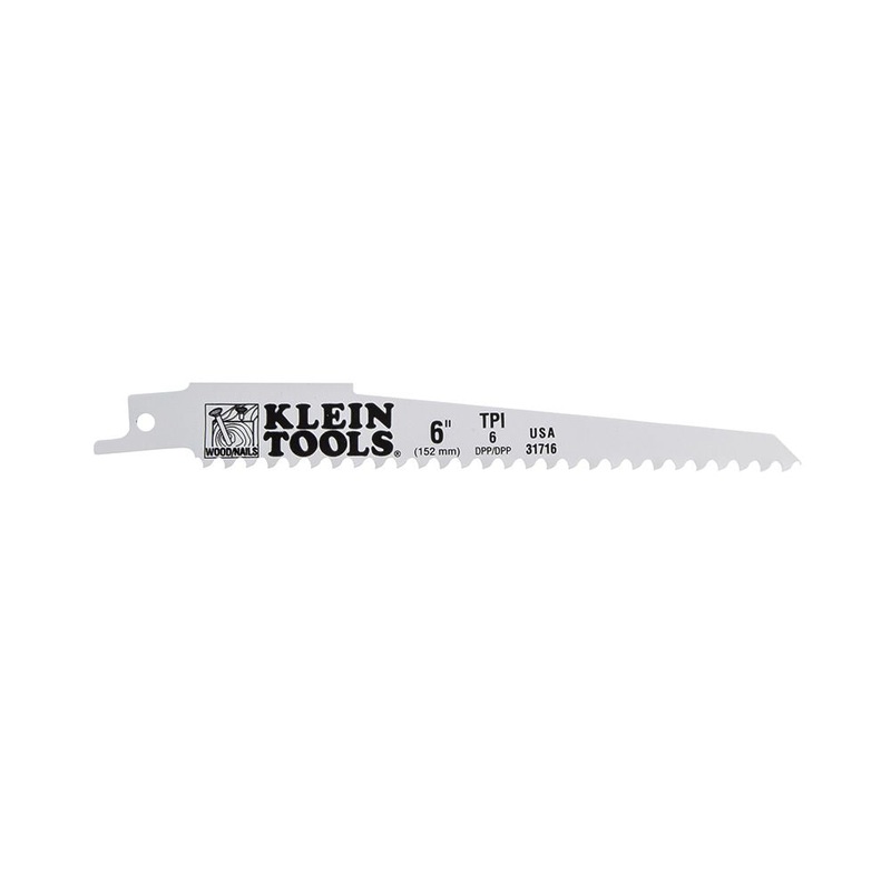 Klein Tools 31716 Reciprocating Saw Blade, 6 TPI, 6-Inch, 5-Pack