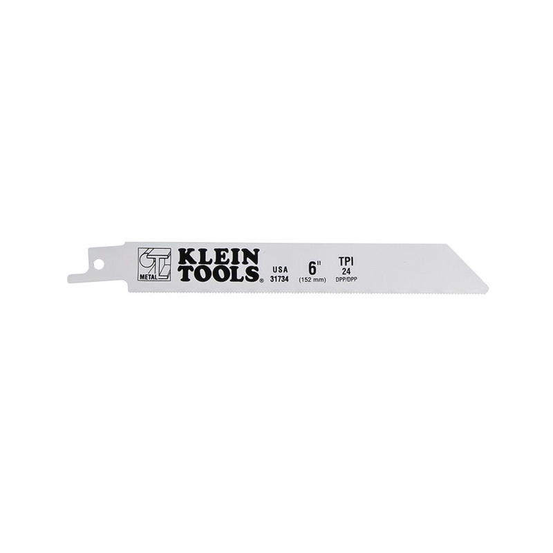Klein Tools 31734 Recip Saw Blade, 24 TPI, for 18 Gauge, 6-Inch