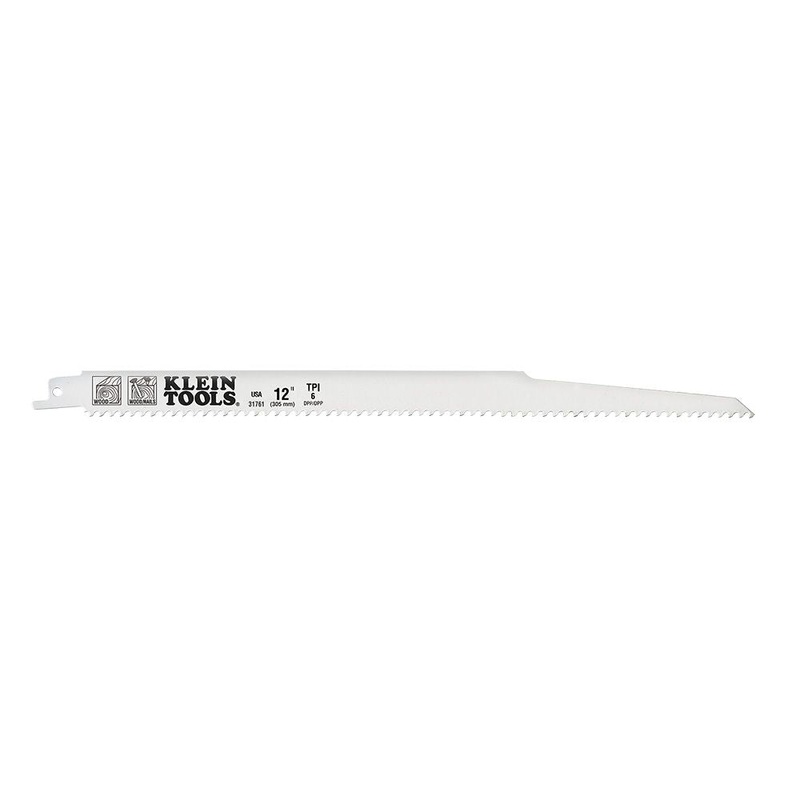 Klein Tools 31761 12-Inch Reciprocating Saw Blades, 6 TPI, 5-Pack