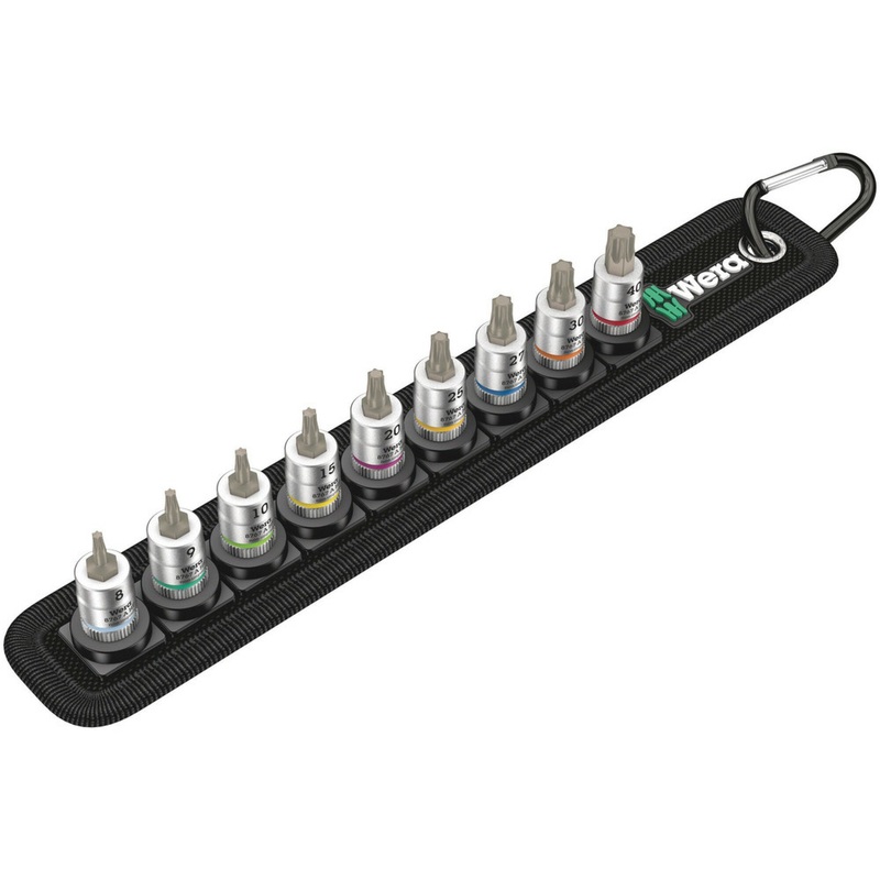 Wera Belt A 3 TORX HF Zyklop bit socket set with holding function, 1/4" drive, 9 pieces