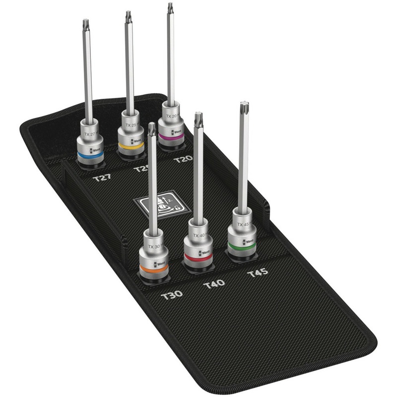 Wera 8767 C TORX HF 2 Zyklop bit socket set with 1/2" drive, with holding function, 6 pieces