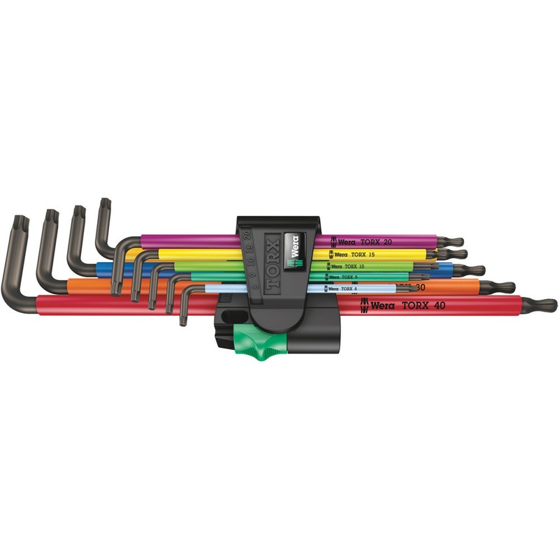 Wera 967/9 TX XL Multicolour 1 L-key set for TORX screws, long, 9 pieces