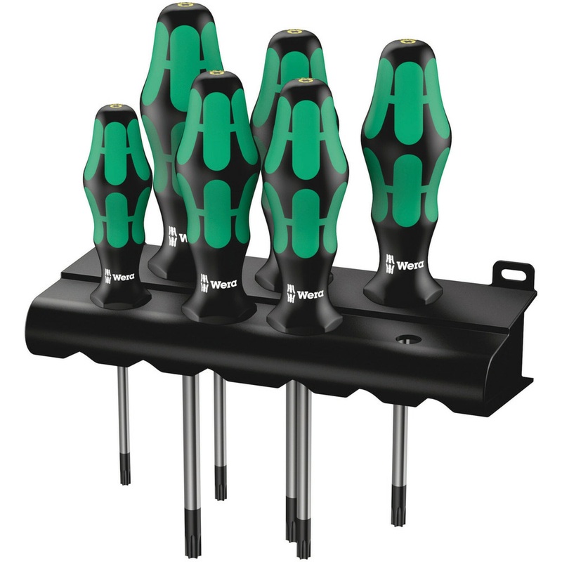 Wera 367/6 TORX HF Kraftform Plus Screwdriver set with holding function and rack, 6 pieces