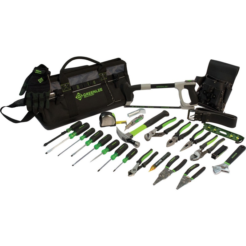 Greenlee 0159-28MULTI Heavy Duty Multi-Pocket Tool Bag Kit (28-Piece)