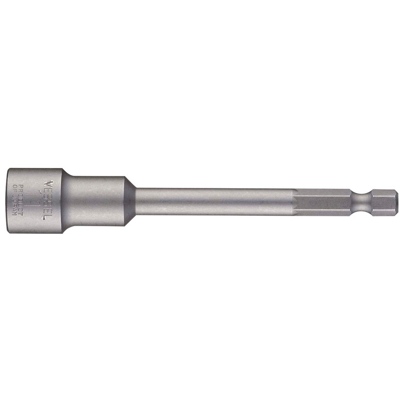 Vessel MB45AF11100P1 Power Bit 1/4" Hex B, A/F11x100 Nutsetter with Press-Fit Magnet